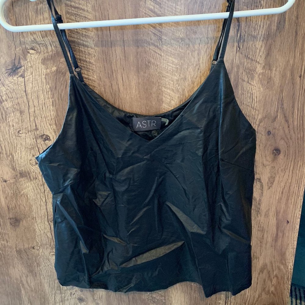 Astr Leather Crop Tank- Small